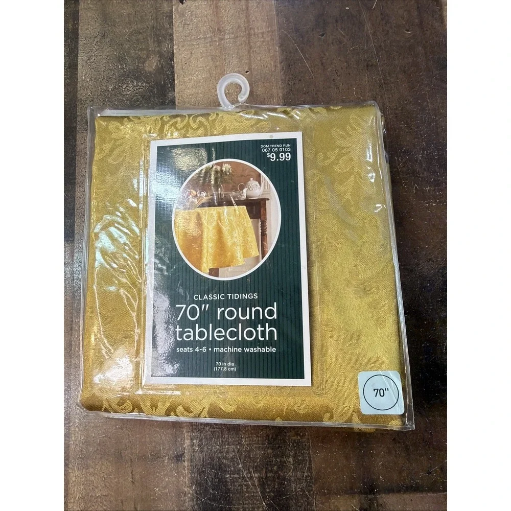 Target Gold Round Tablecloth 70
